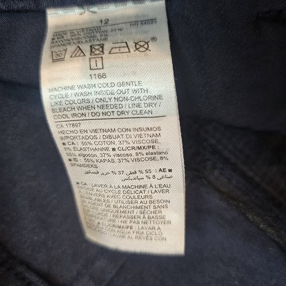 Old Navy High Rise Pixie Skinny Ankle Pants In The Navy 12 - Picture 5 of 6